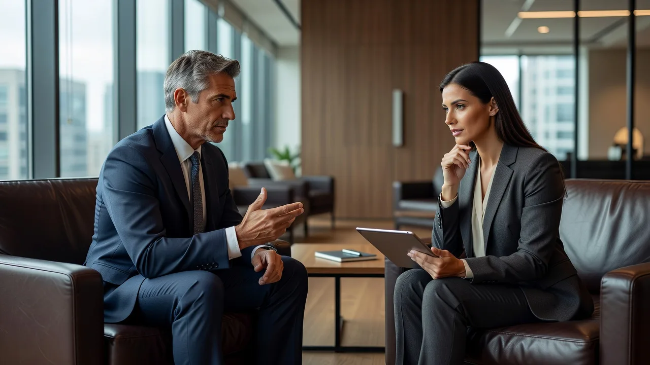 A senior mentor advising a colleague