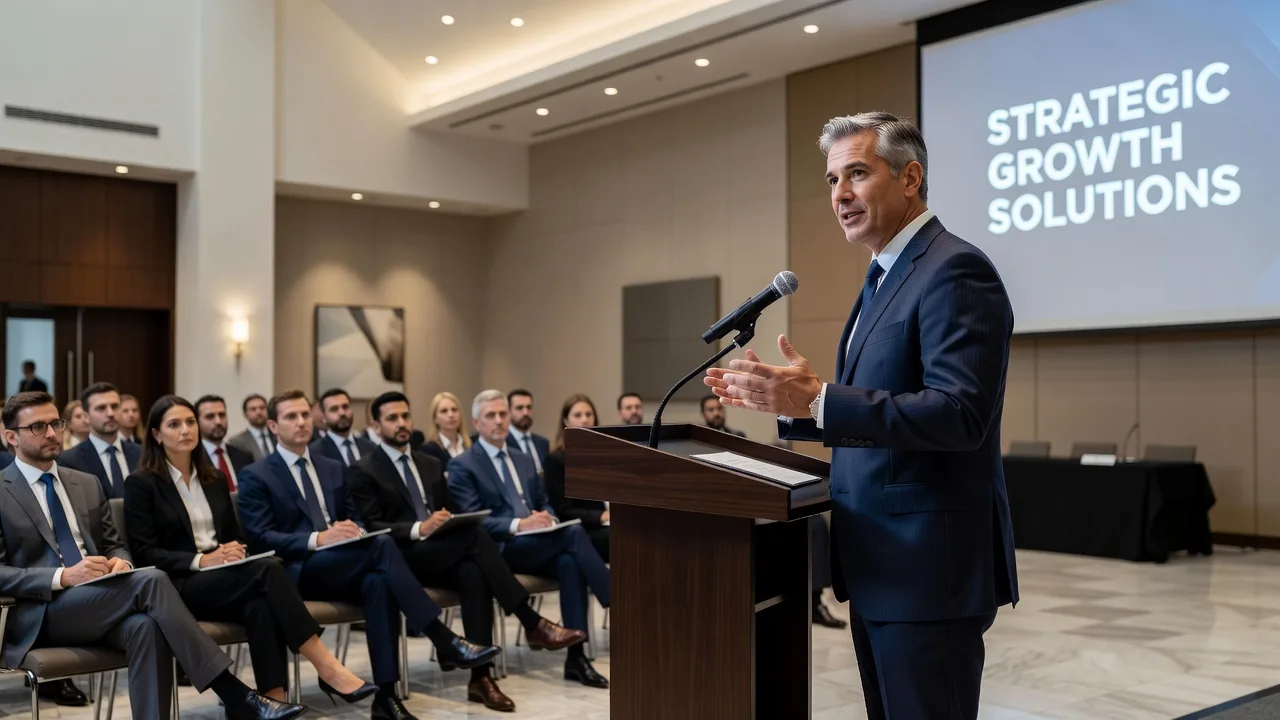 Business presentation at a seminar