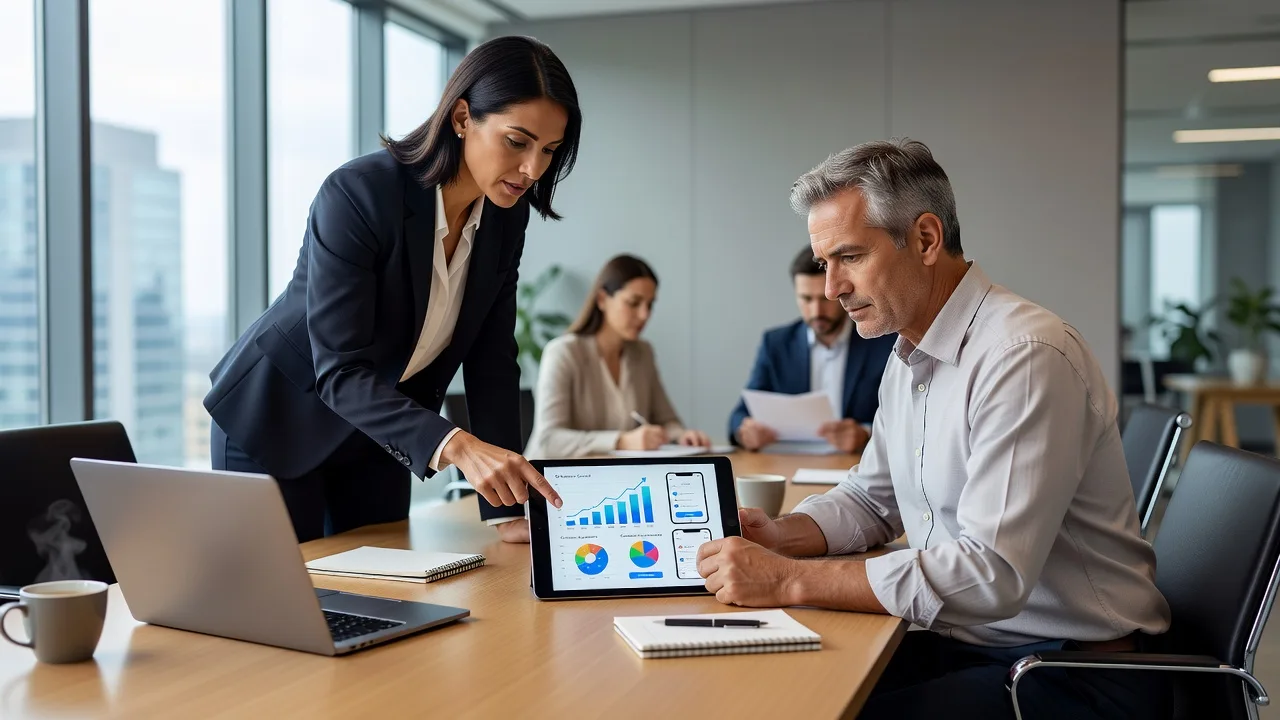 Consultant discussing digital transformation